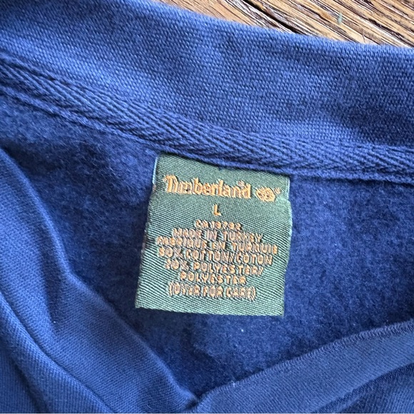 Vintage Timberland Sleeveless Sweater Vest Men’s Large Navy Blue V-Neck Knit - Picture 2 of 3